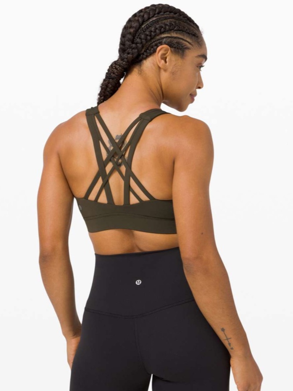 LULULEMON FREE TO BE ELEVATED BRA DDD/E OLIVE GREEN